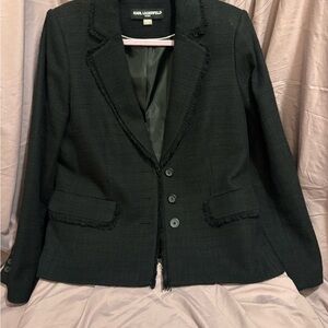 Karl Lagerfeld Textured Black Blazer